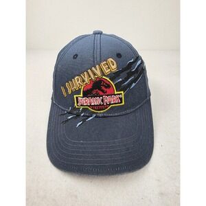 Vintage Universal Studios Jurassic Park Hat I Survived Scratch Ombré Blue Kids